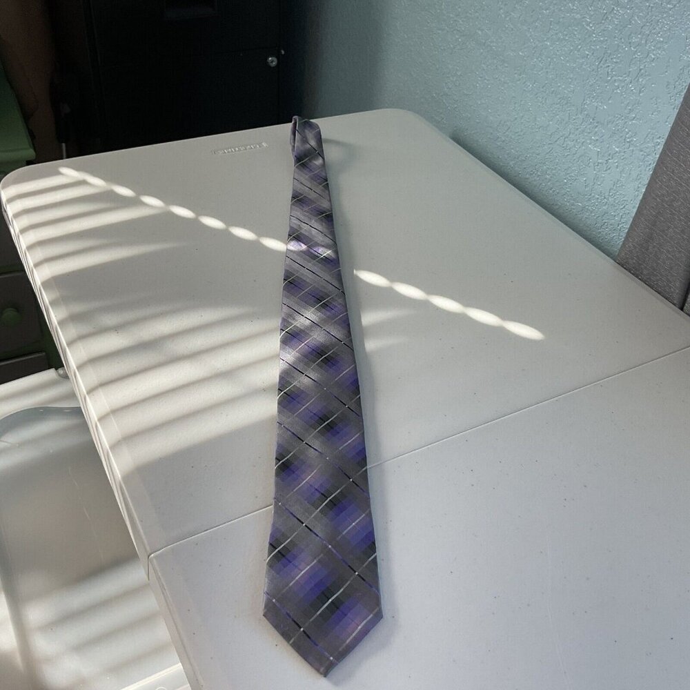 John Ashford Purple, Black, And Gray Men’s Tie